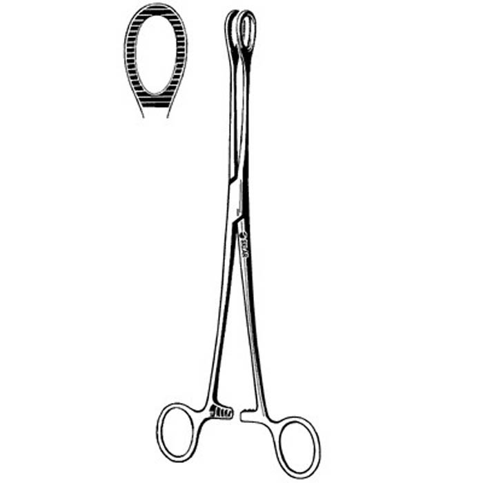 Forceps Sponge Forceps Foerster 9-1/2 Inch Length OR / Surgical Grade Stainless Steel NonSterile Locking Finger Ring Handle Straight Ring, Serrated Tip by Sklar Instruments  ID 87-2195